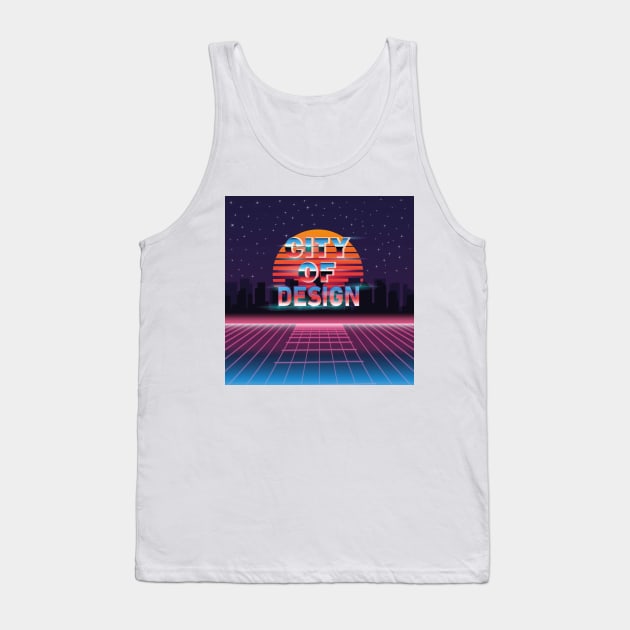 A City at Night Vector Image Tank Top by JeLoTall